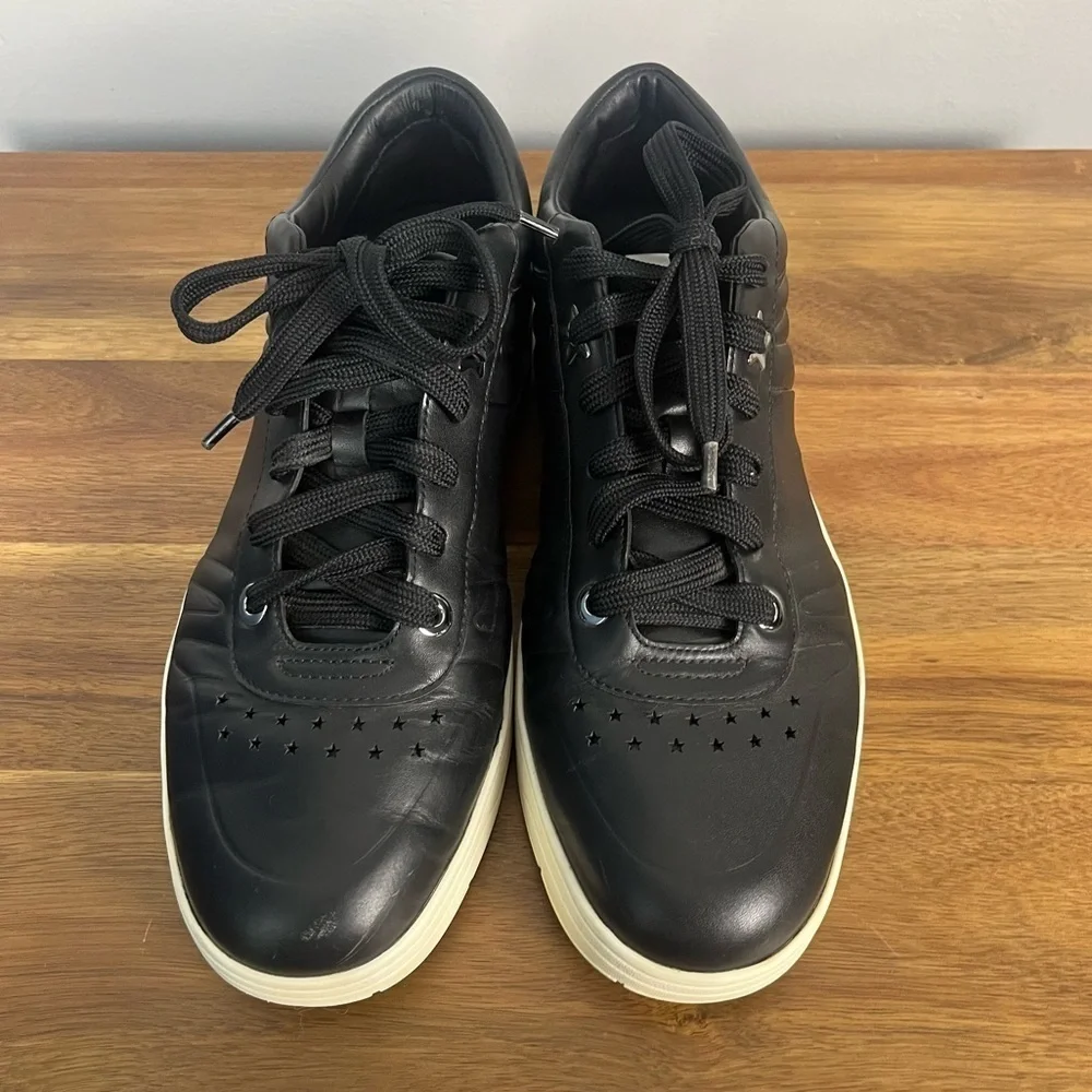 Jimmy Choo Hawaii Leather Black Low Top Sneaker 42